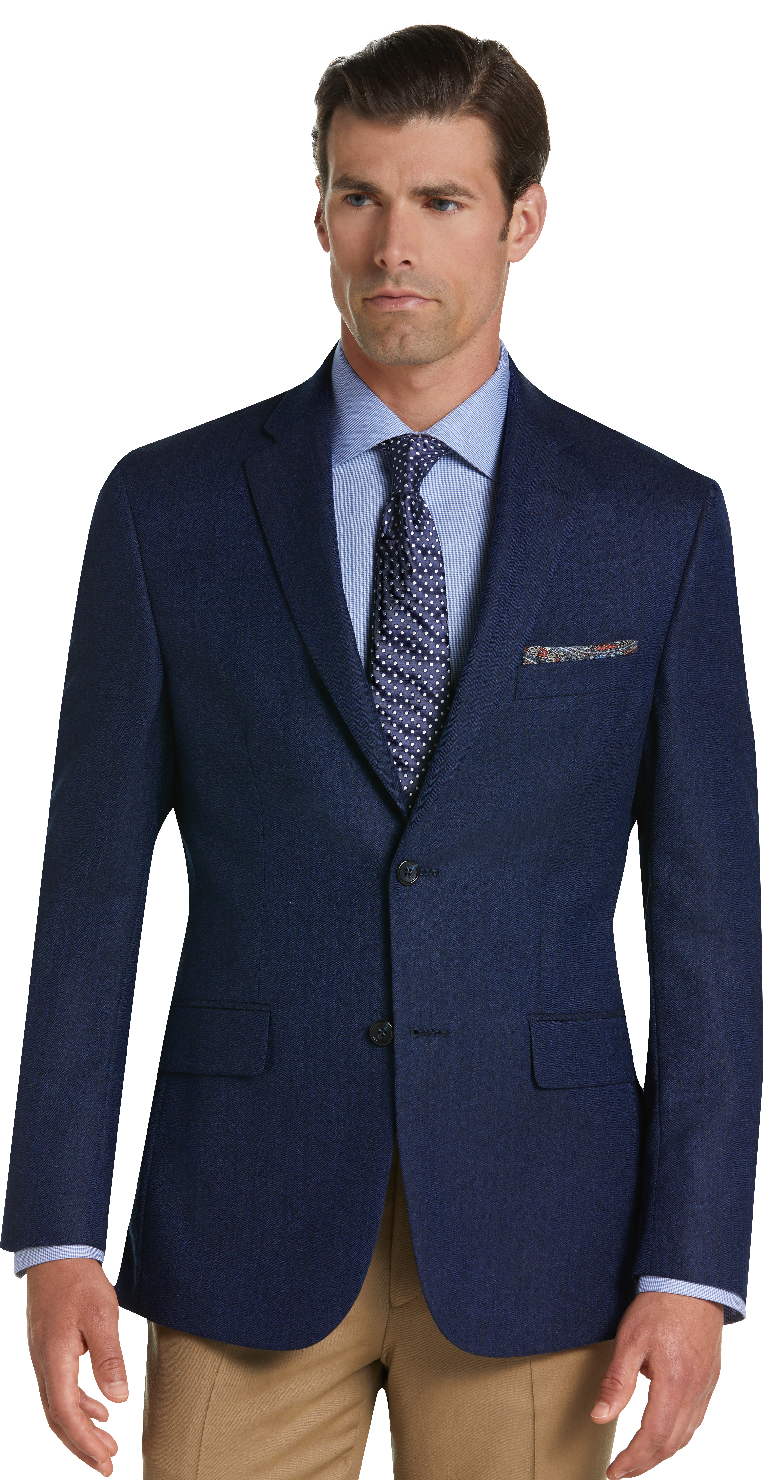 Executive Collection Tailored Fit Herringbone Sportcoat - Big & Tall ...