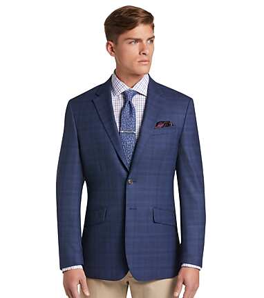 1905 Collection Double Windowpane Tailored Fit Plaid Sportcoat