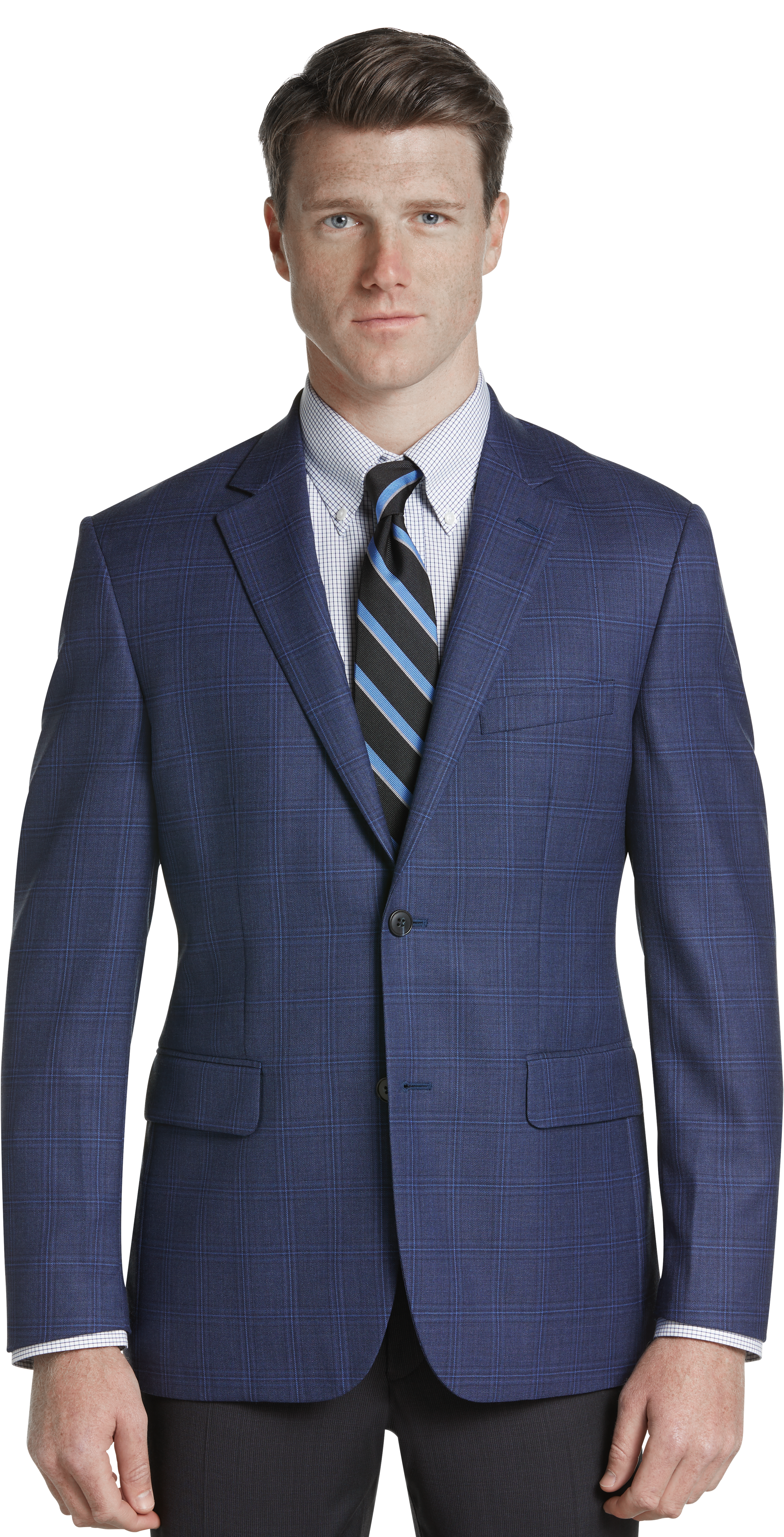 Traveler Collection Tailored Fit Windowpane Sportcoat - Big & Tall ...