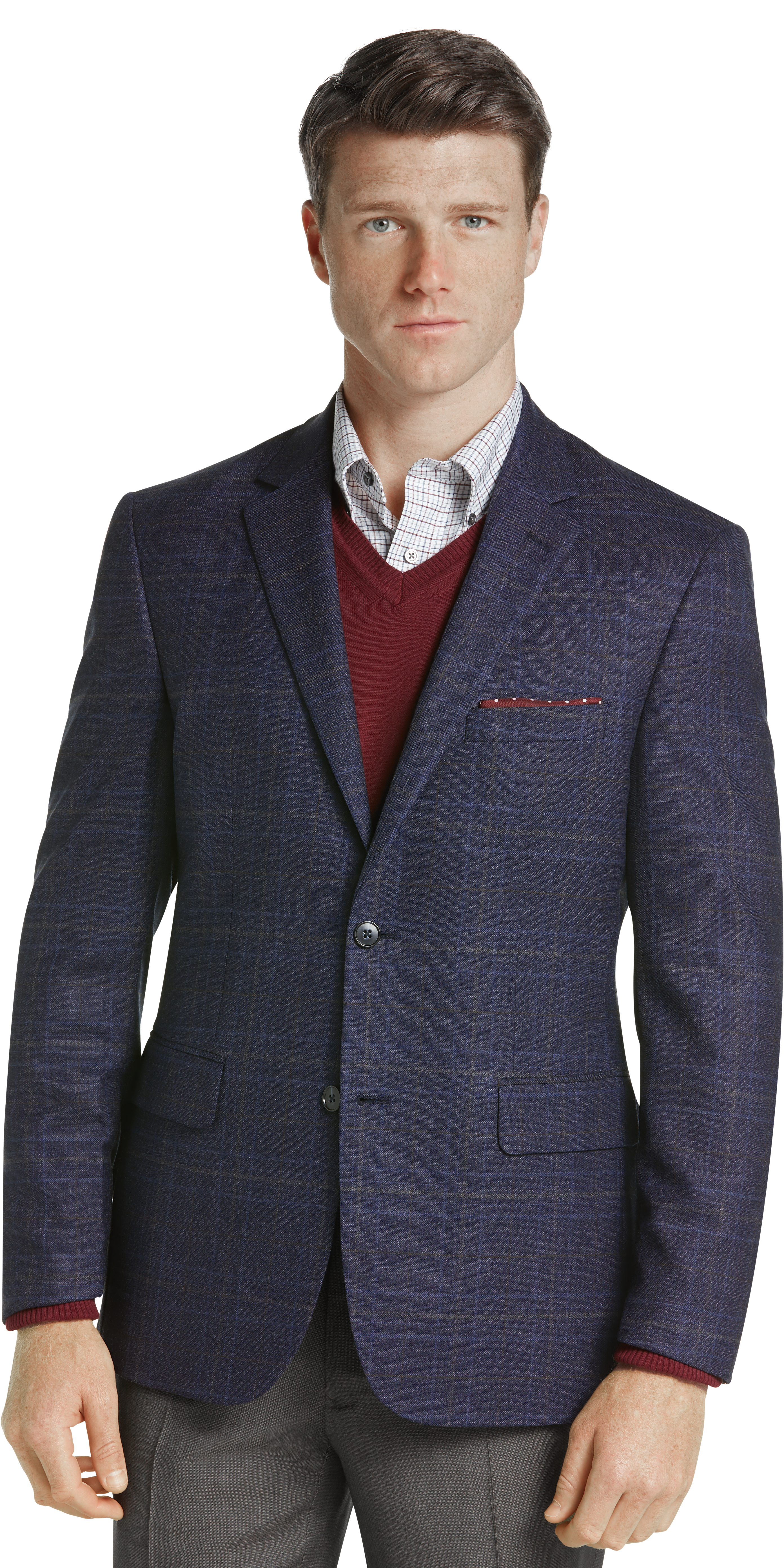 Traveler Collection Tailored Fit Windowpane Sportcoat - Traveler ...