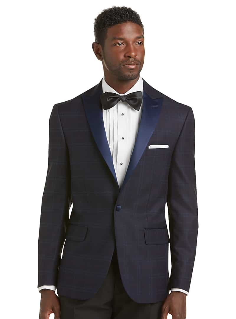 Jos. A. Bank Tailored Fit Plaid Tuxedo Dinner Jacket - Ready for ...