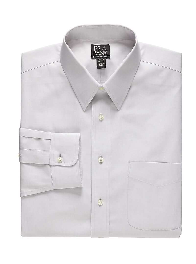 Traveler Collection Slim Fit Point Collar Dress Shirt - Traveler Dress ...