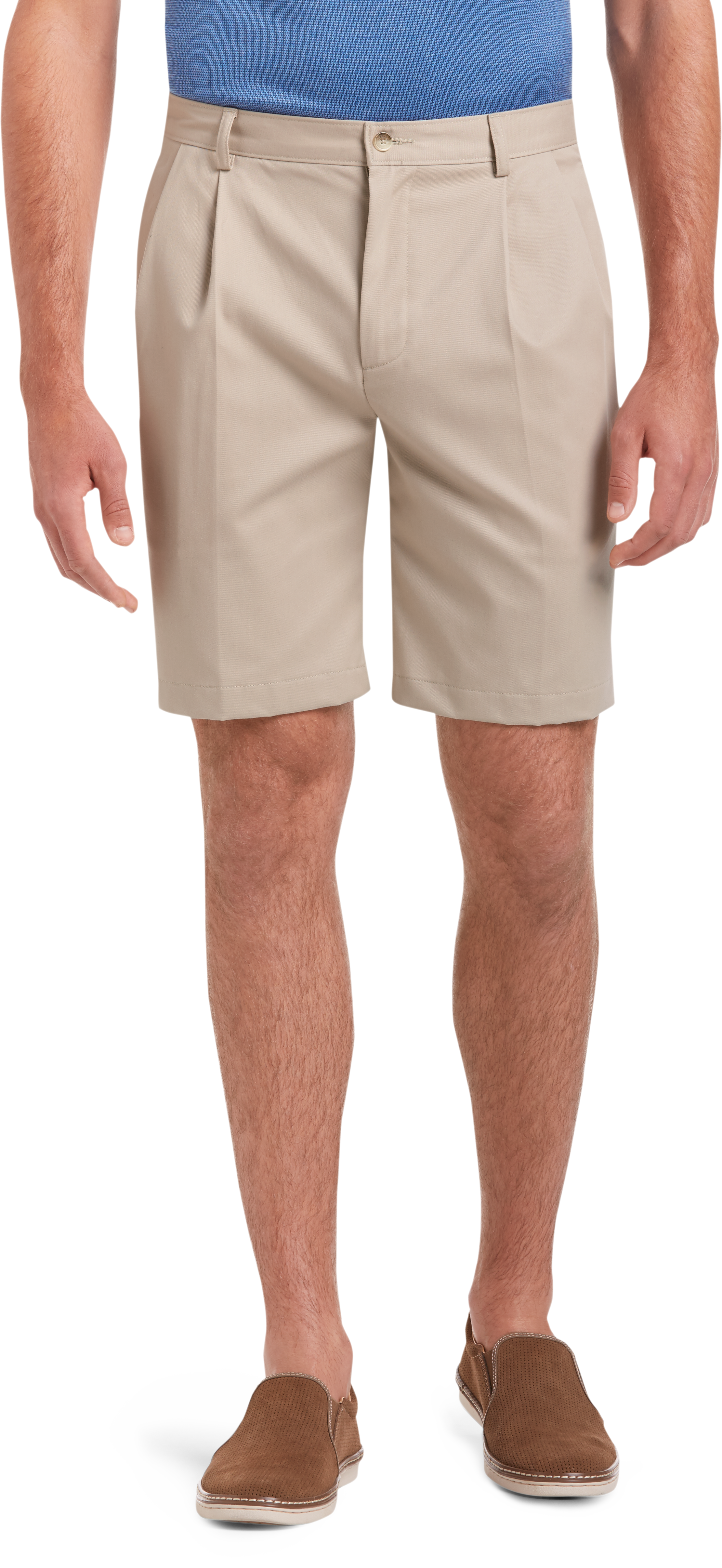 pleated front shorts