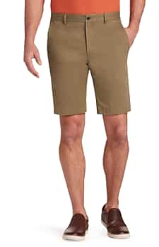 1905 Collection Tailored Fit Flat Front Twill Shorts