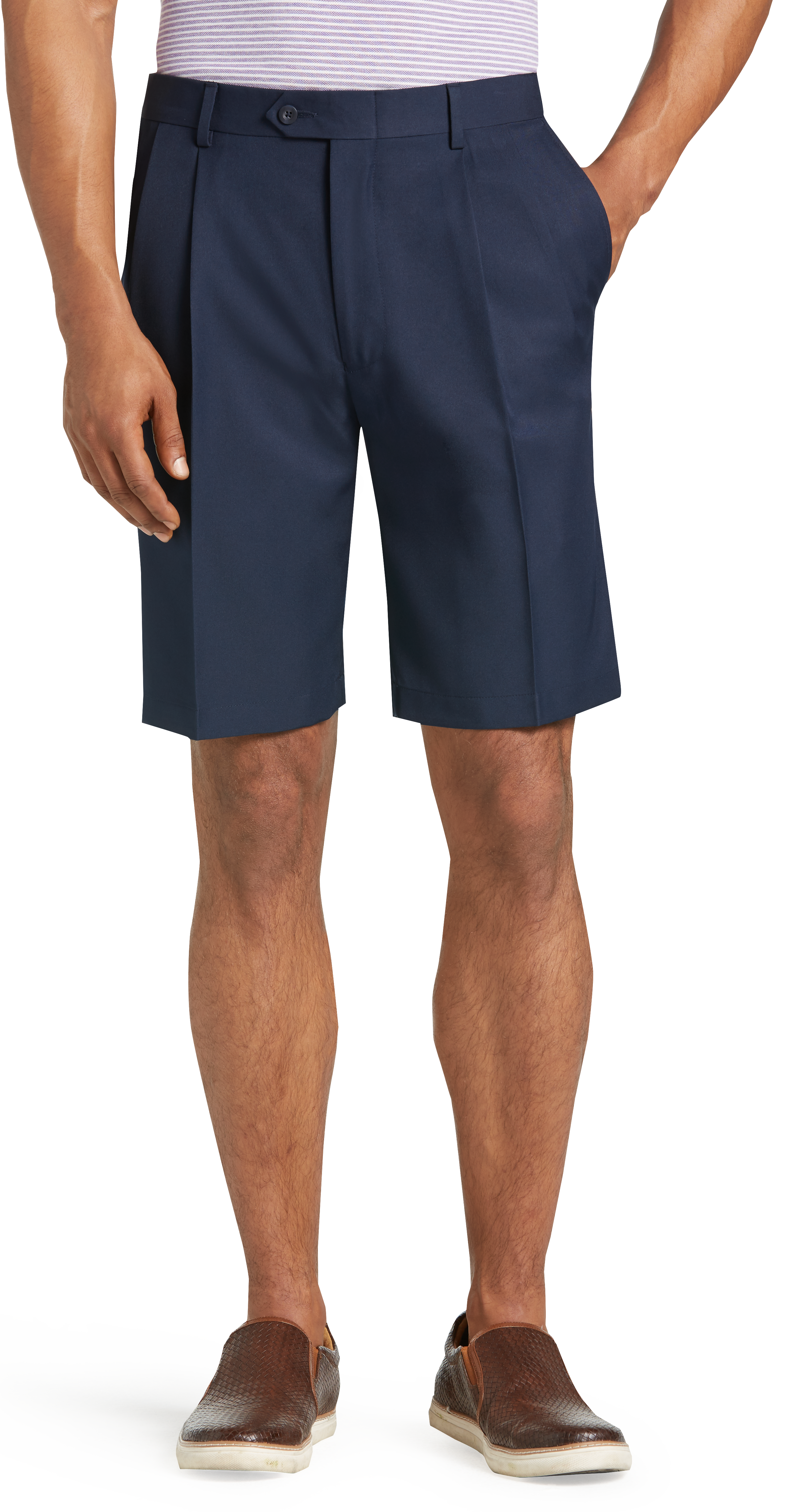 men's pleated front golf shorts