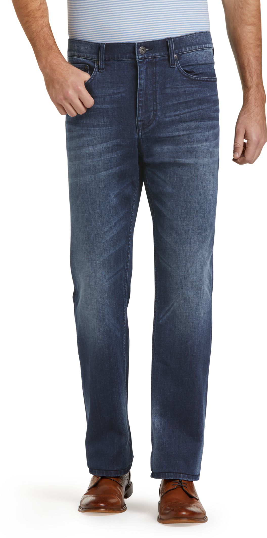 1905 Collection Tailored Fit Medium Wash Jeans - All Pants | Jos A Bank