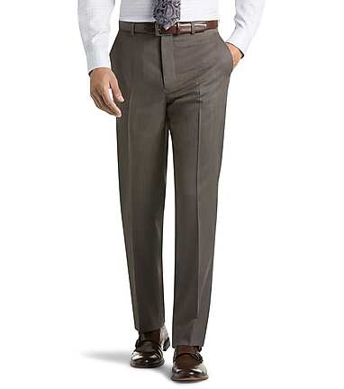 Reserve Collection Tailored Fit Flat Front Calvary Twill Dress