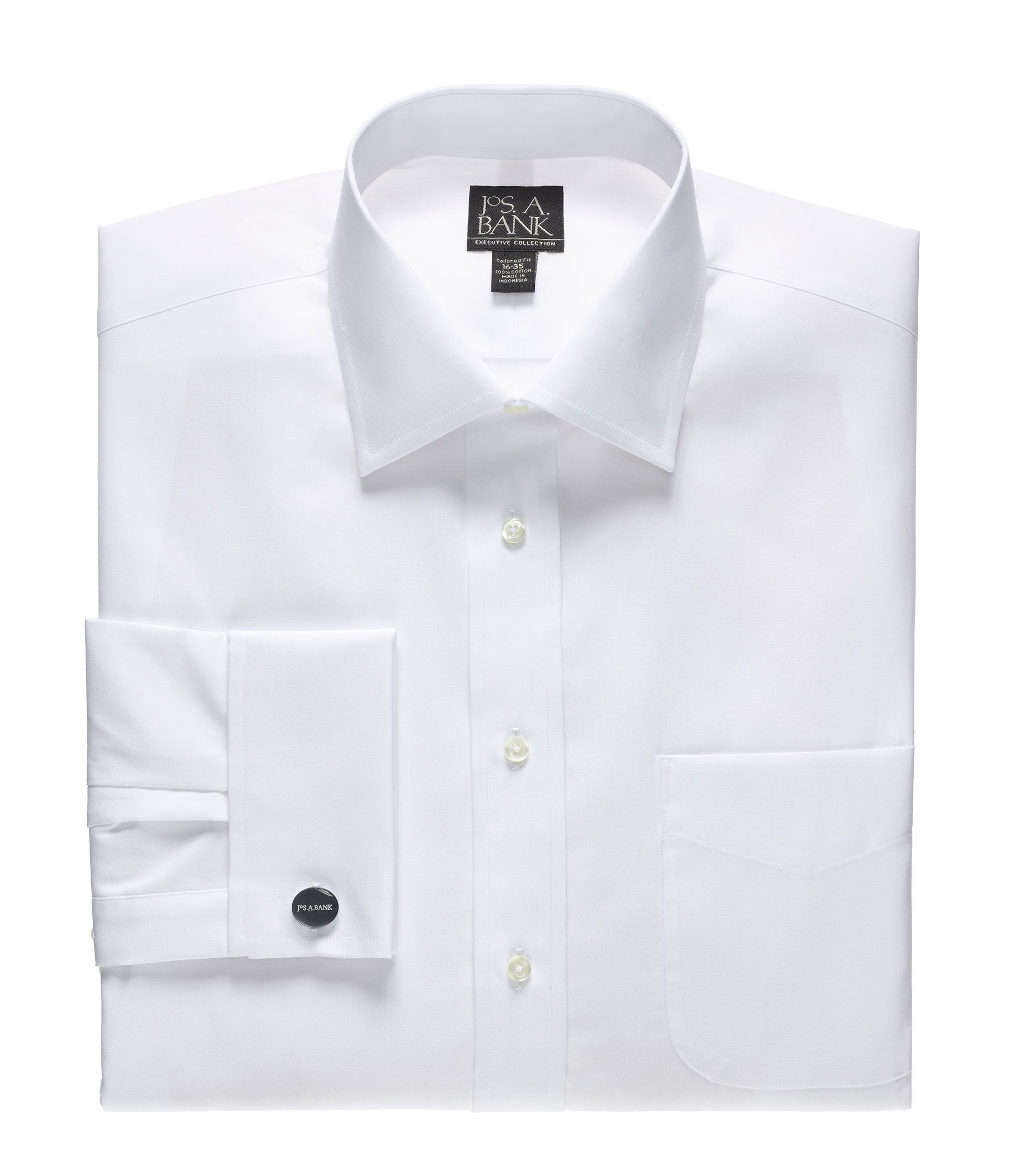 Executive Collection Tailored Fit Spread Collar French Cuff Dress Shirt ...