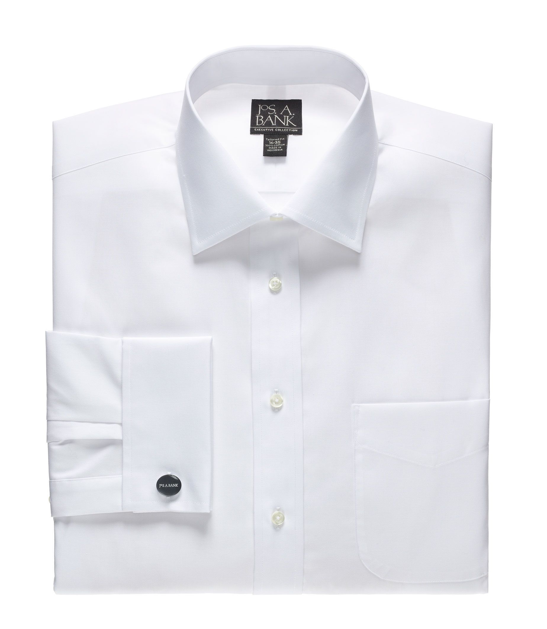 Executive Collection Tailored Fit Spread Collar French Cuff Dress Shirt