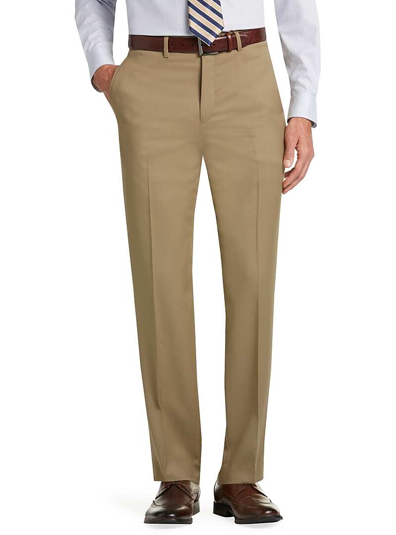 Executive Collection Tailored Fit Flat Front Dress Pants - Big & Tall ...