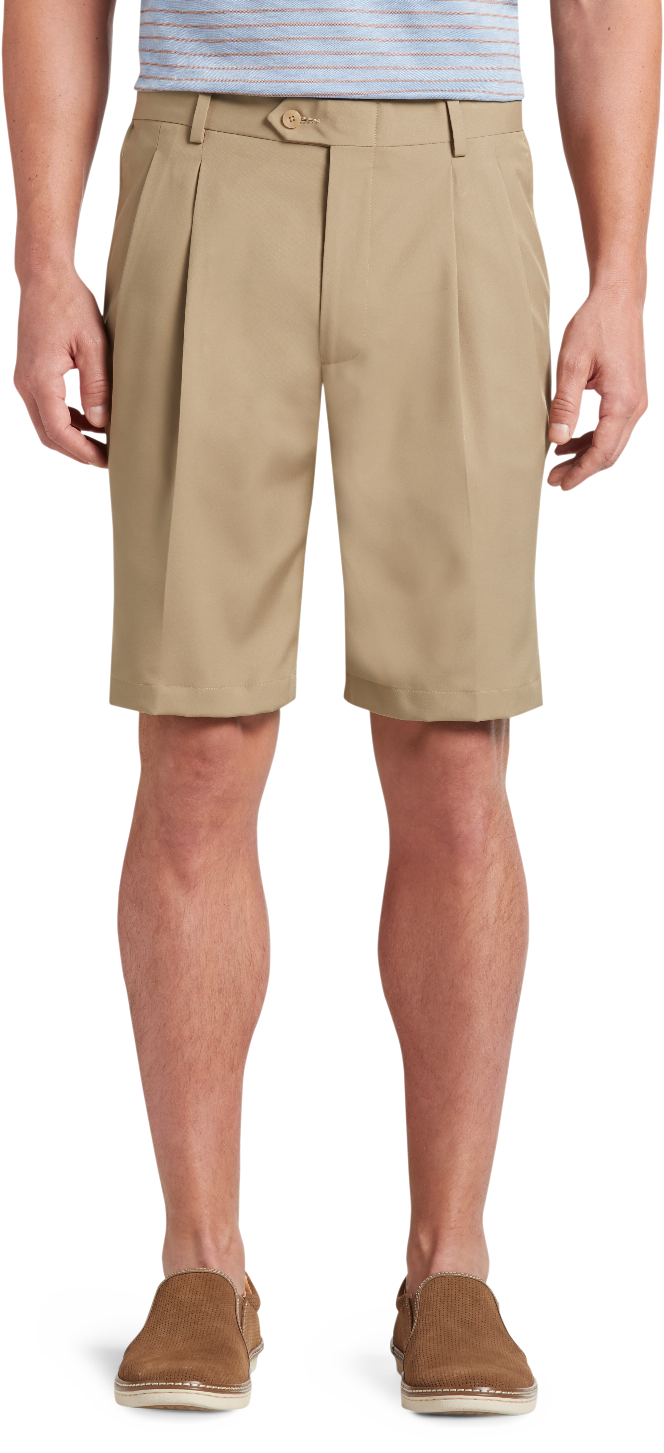 men's pleated front golf shorts