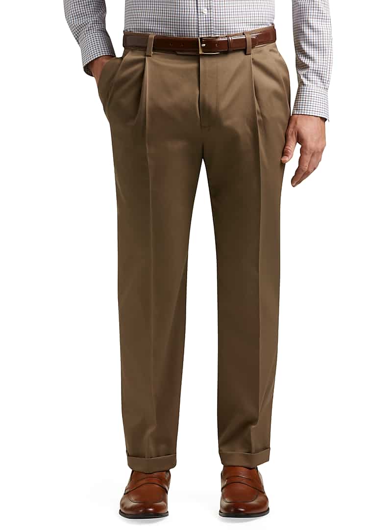 Traveler Collection Traditional Fit Pleated Front Twill Pants - Big & Tall - Big & Tall Traveler