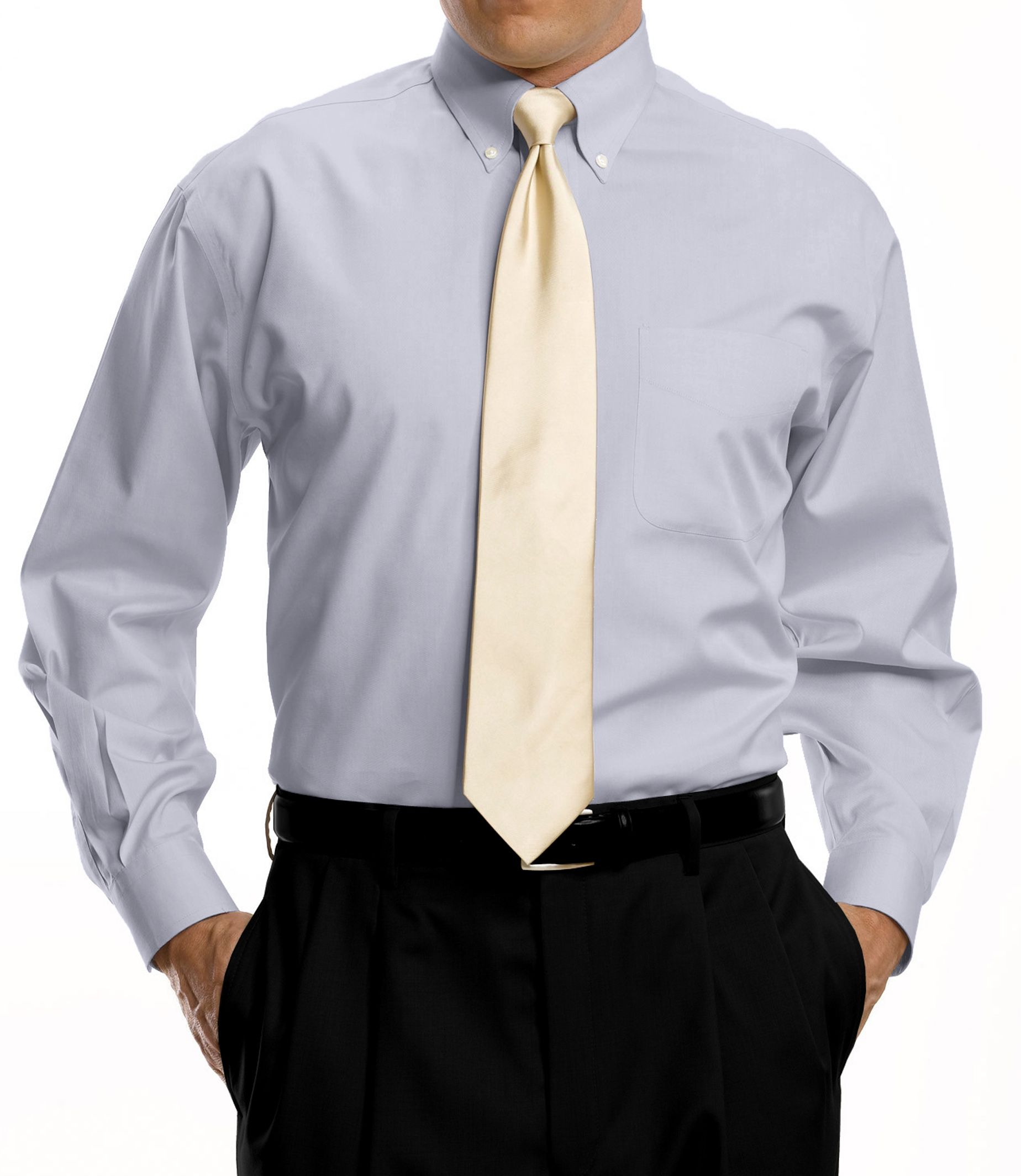 button down collar with tie