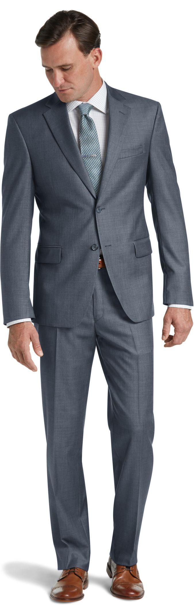 Traveler Collection Traditional Fit Sharkskin Suit - Traveler Suits ...