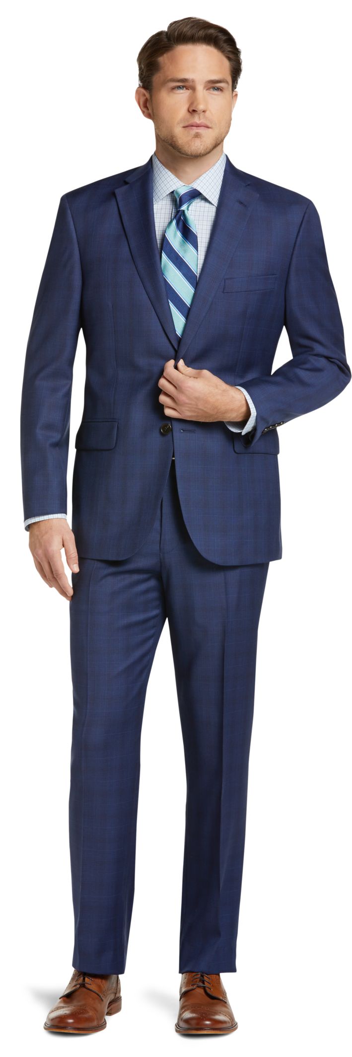 Traveler Collection Tailored Fit Plaid Suit CLEARANCE - All Clearance ...