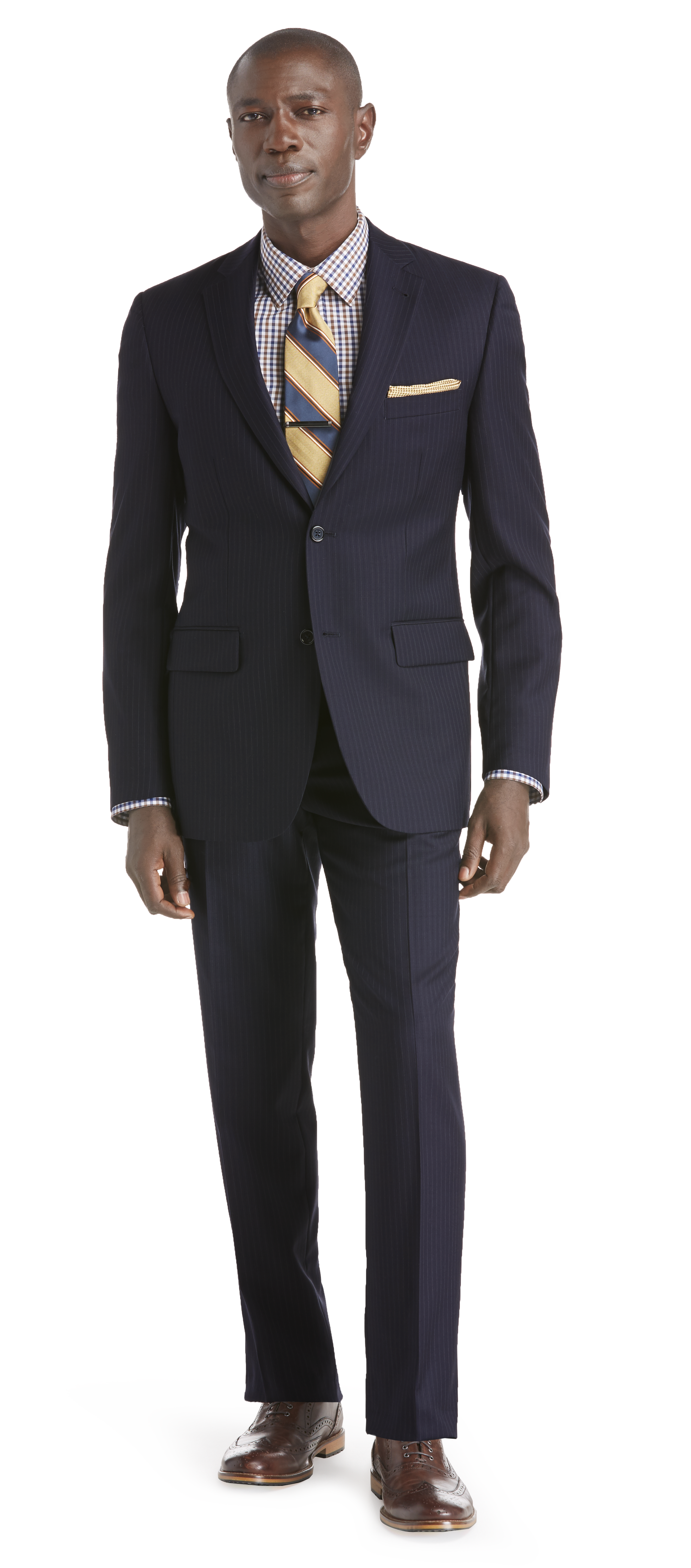 Signature Collection Tailored Fit 2-Button Suit with Flat Front Pants ...
