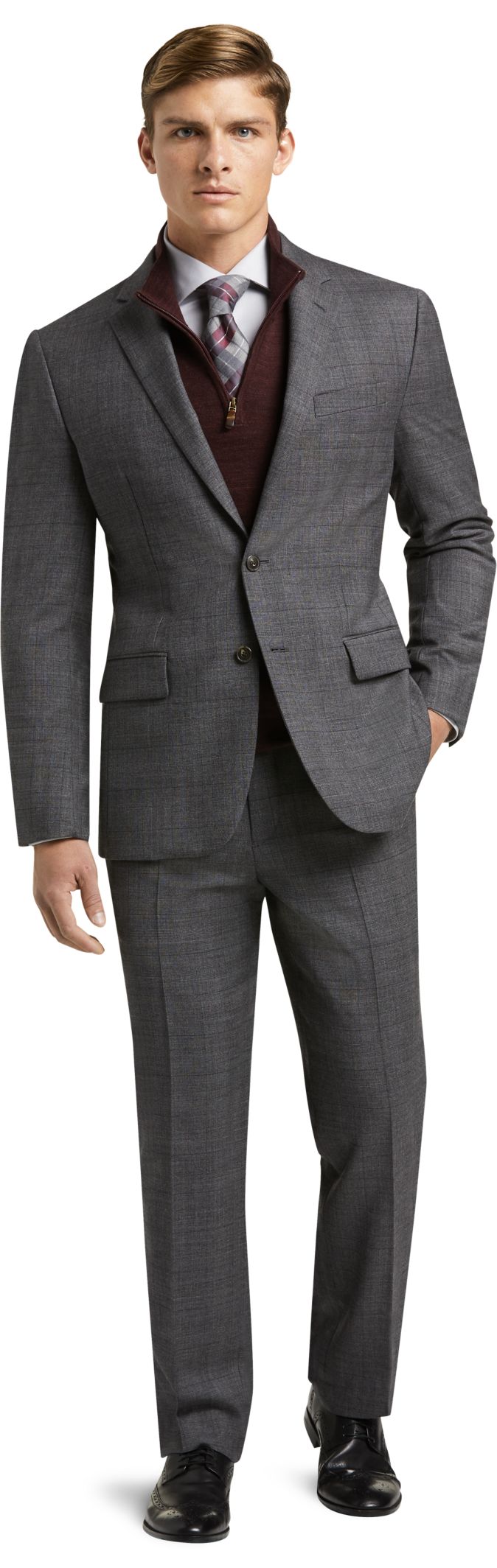 1905 Collection Slim Fit Plaid Suit