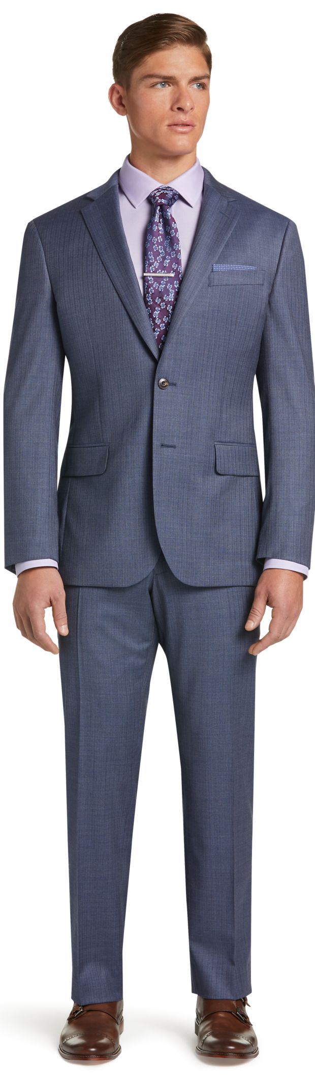 1905 Collection Herringbone Slim Fit Suit with brrr comfort