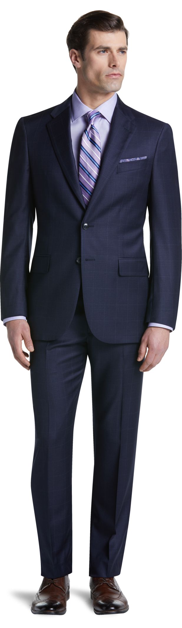 Reserve Collection Tailored Fit Windowpane Suit Clearance All
