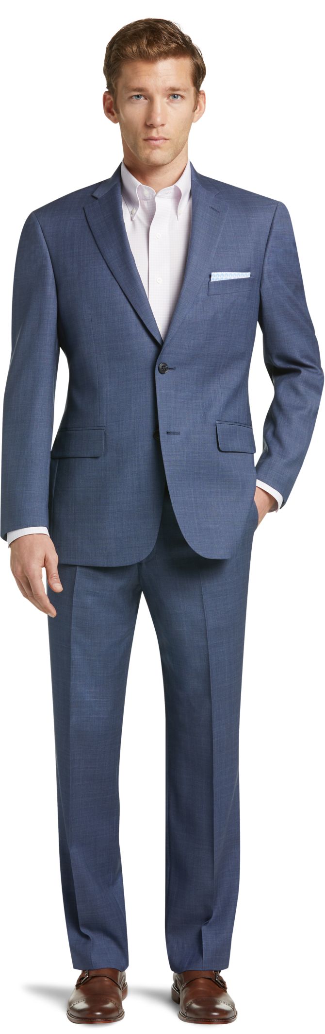 Traveler Collection Tailored Fit Plaid Suit - Traveler Suits | Jos A Bank