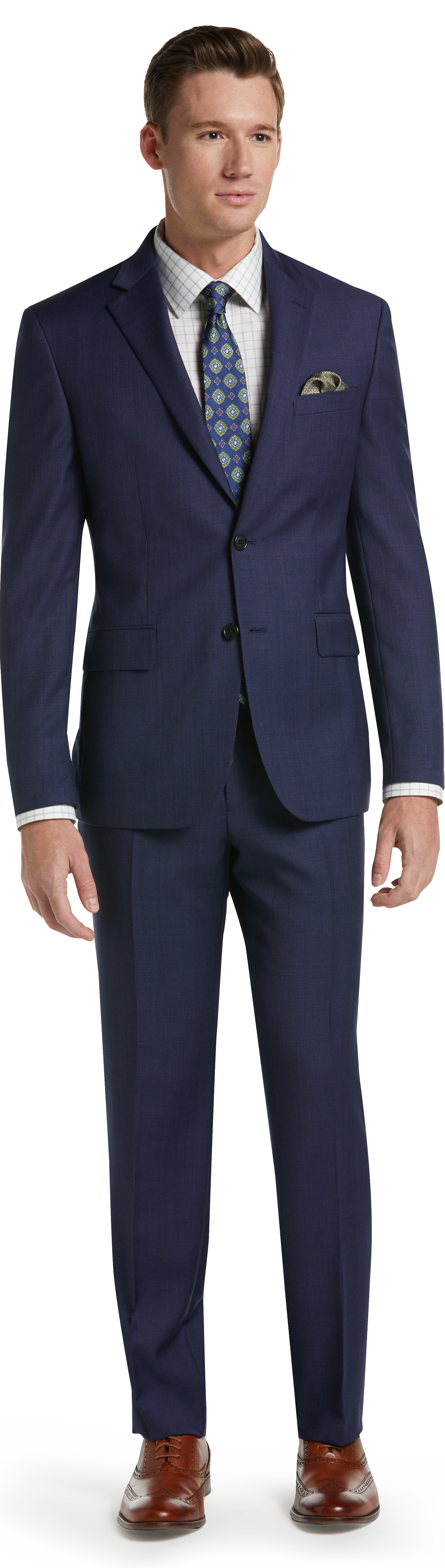Executive Collection Tailored Fit Glen Plaid Suit - Executive Suits ...
