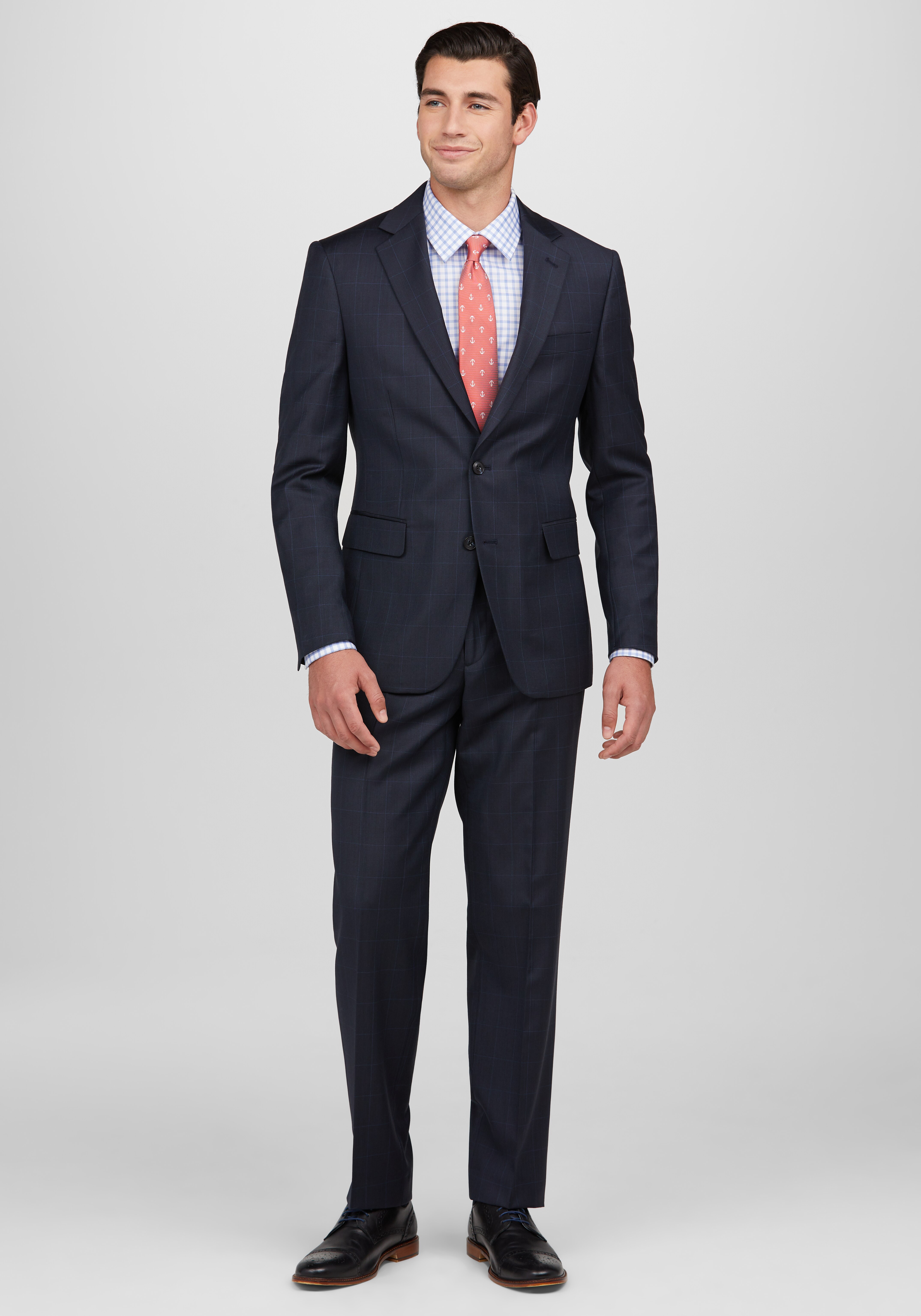 1905 Collection Slim Fit Windowpane Suit - Big & Tall - 1905 Suits ...