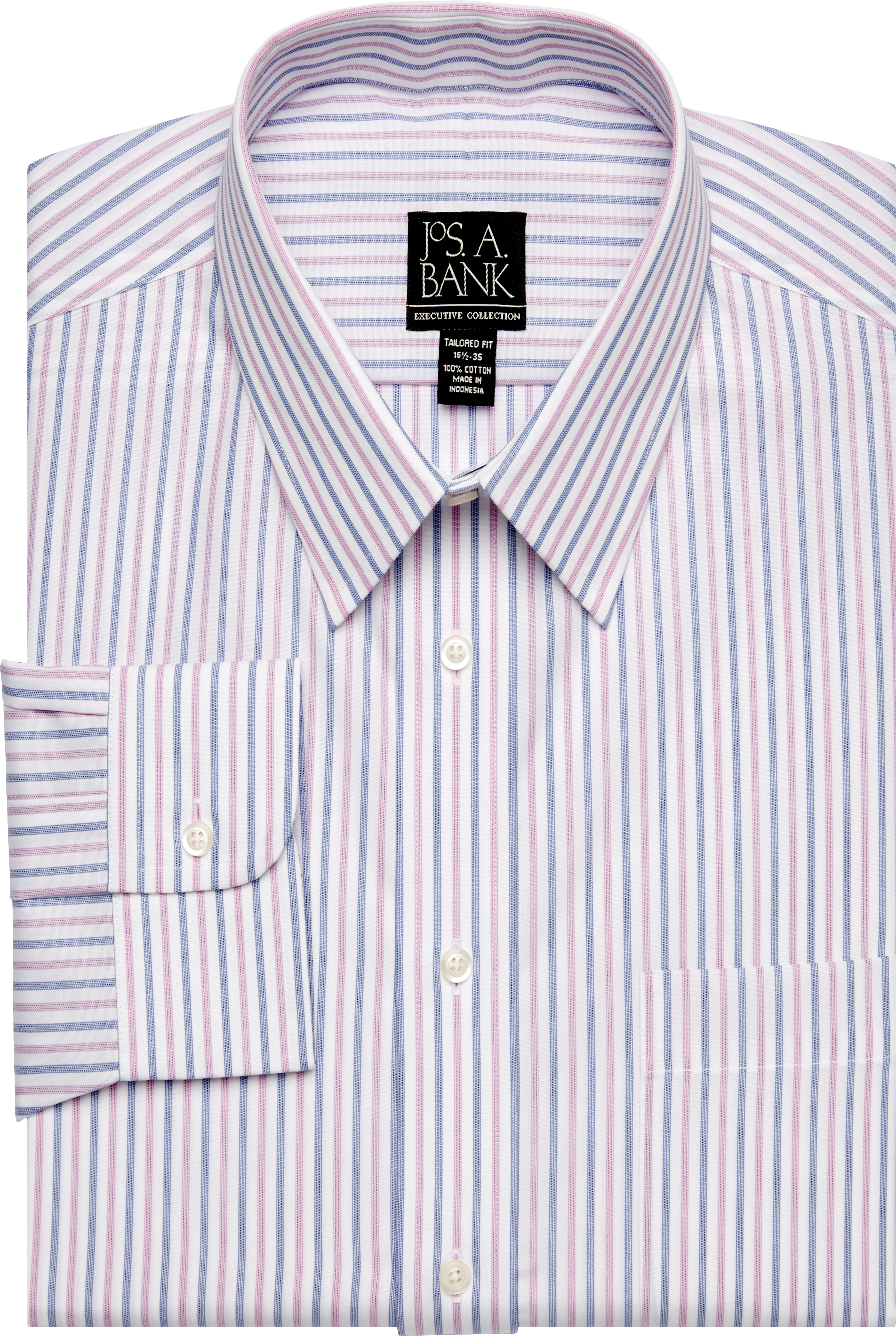 Executive Collection Tailored Fit Point Collar Stripe Dress Shirt Big