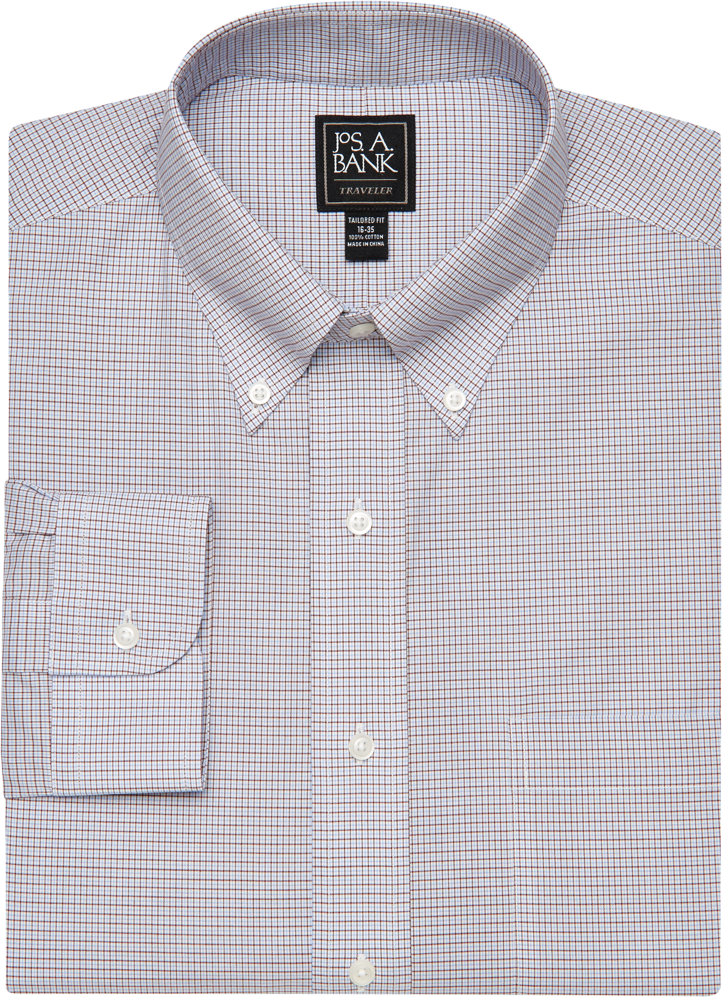 Traveler Collection Tailored Fit Button-Down Collar Check Dress Shirt ...