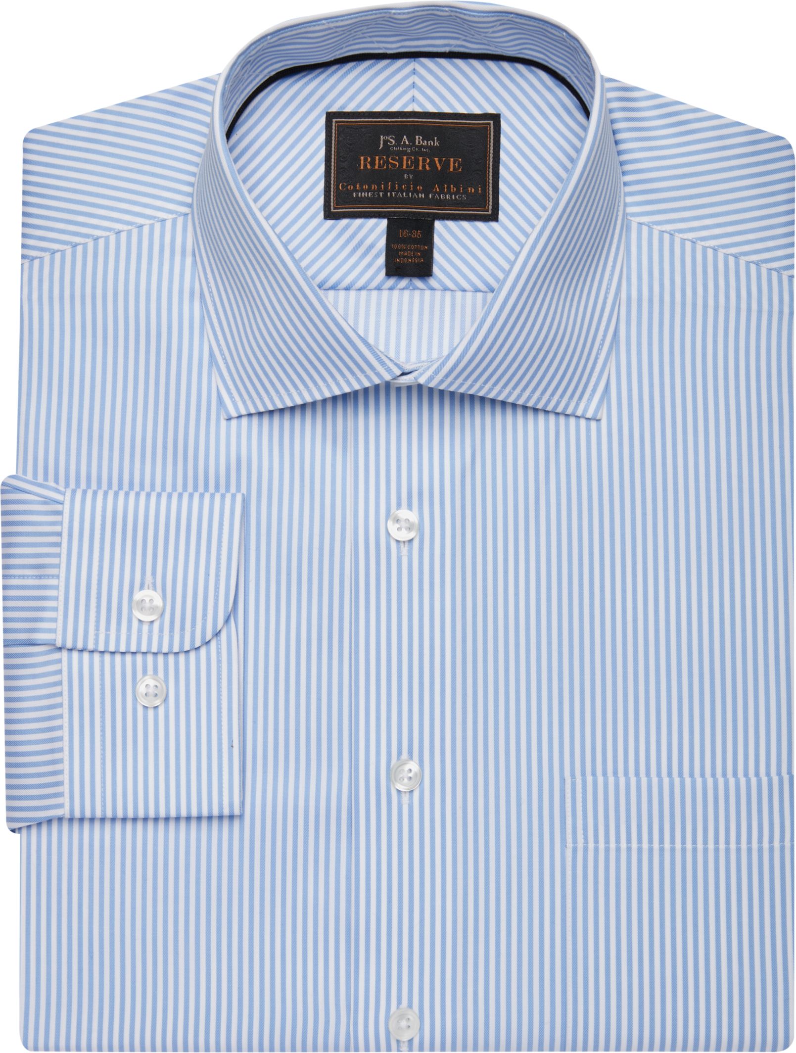 Reserve Collection Tailored Fit Spread Collar Stripe Dress Shirt ...