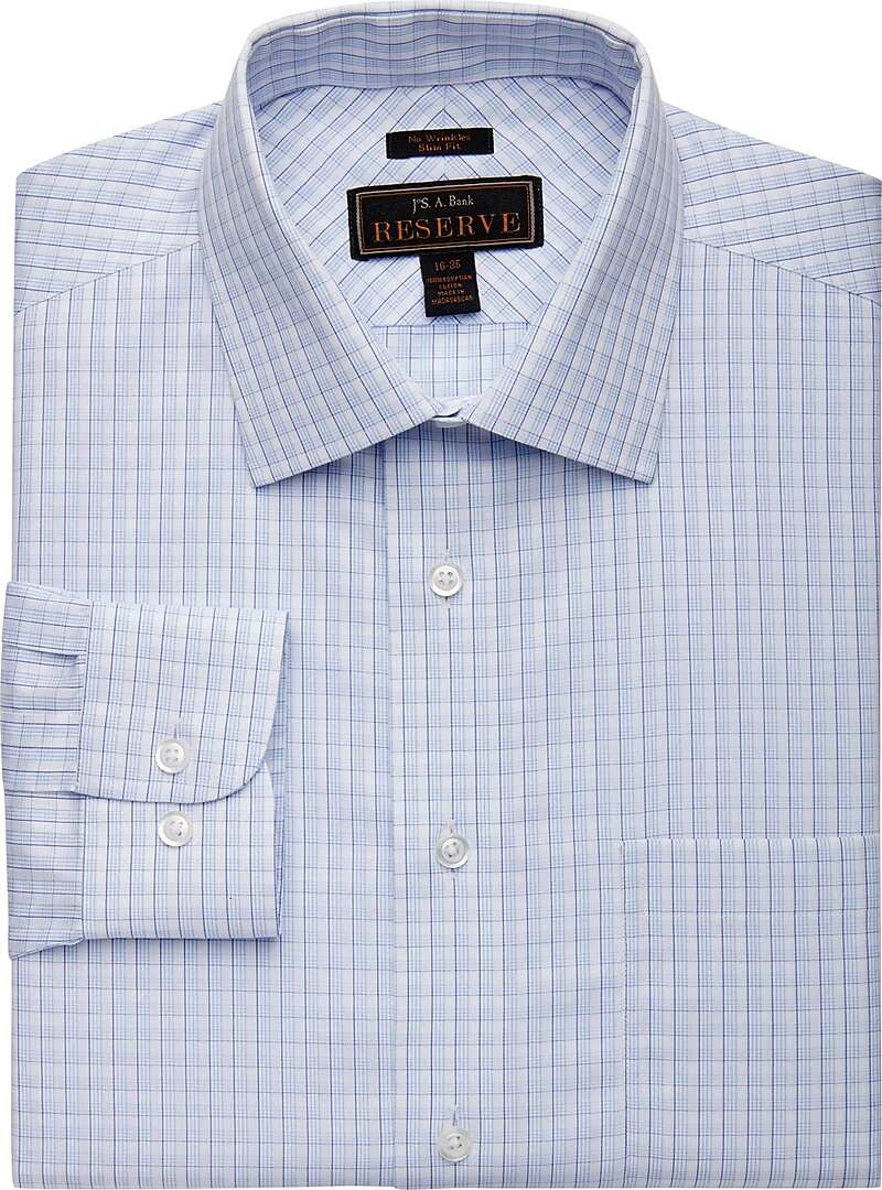 Reserve Collection Slim Fit Cutaway Collar Grid Dress Shirt - Reserve ...