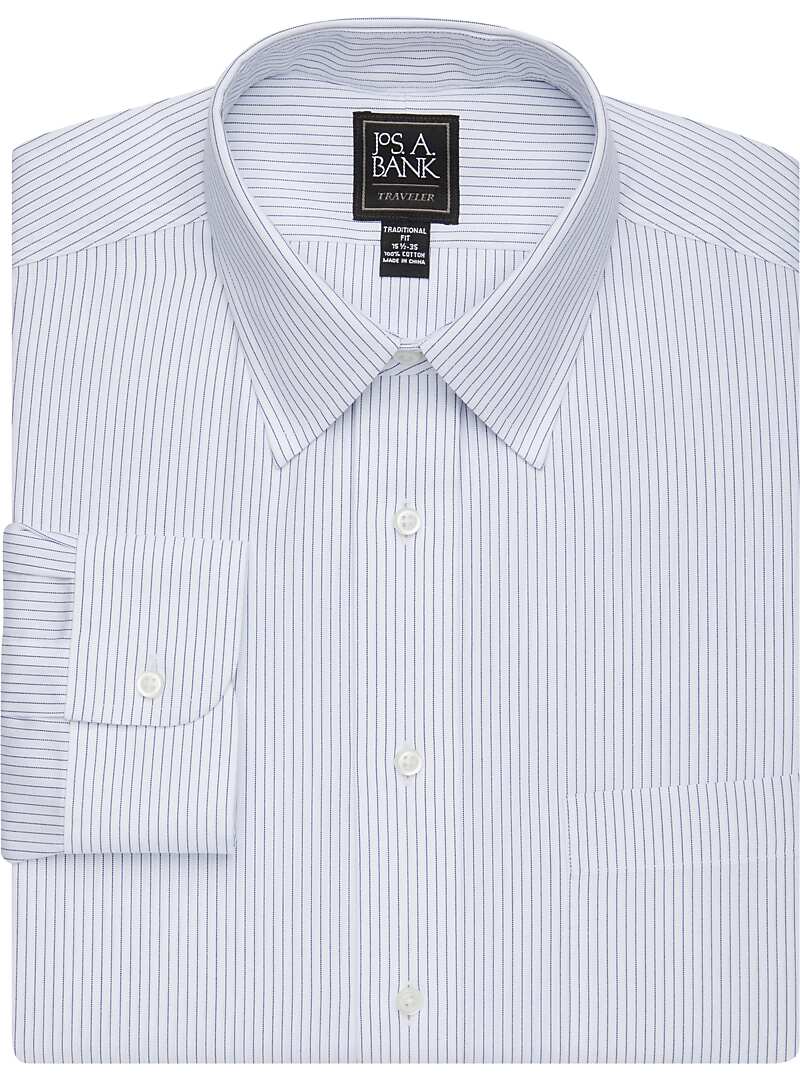 Traveler Collection Traditional Fit Point Collar Dress Shirt Big & Tall Traveler Dress
