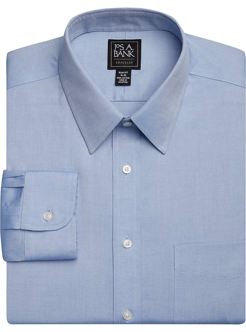 Traveler Collection Slim Fit Point Collar Dress Shirt Traveler Dress