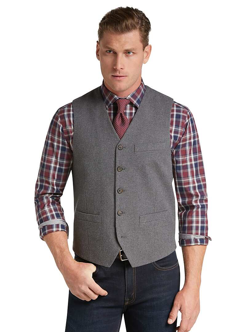 1905 Collection Traditional Fit Cotton Twill Vest - Big & Tall ...