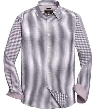 Reserve Collection Tailored Fit Button Down Collar Plaid