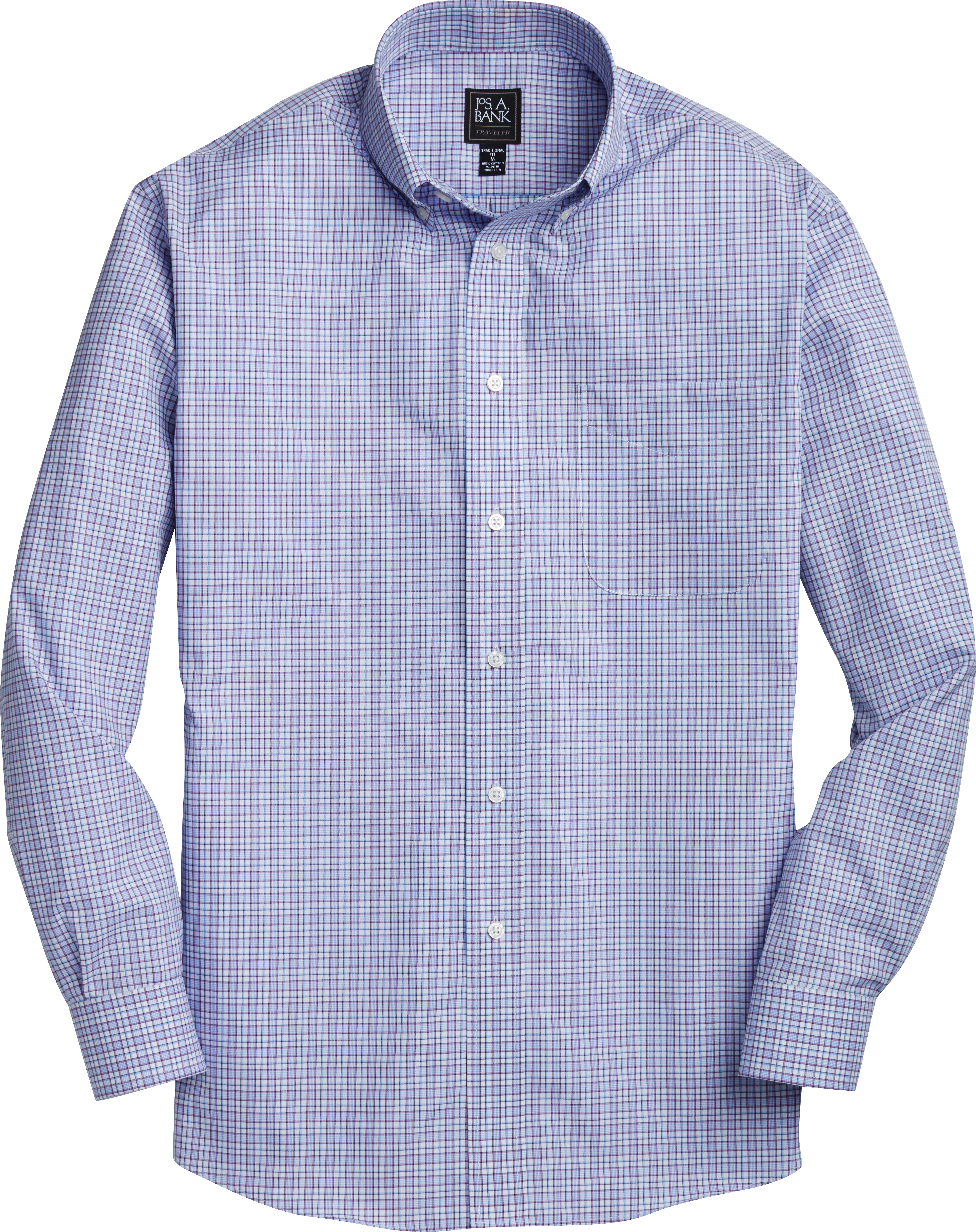 Traveler Collection Traditional Fit ButtonDown Collar Small Plaid Sportshirt Big & Tall New
