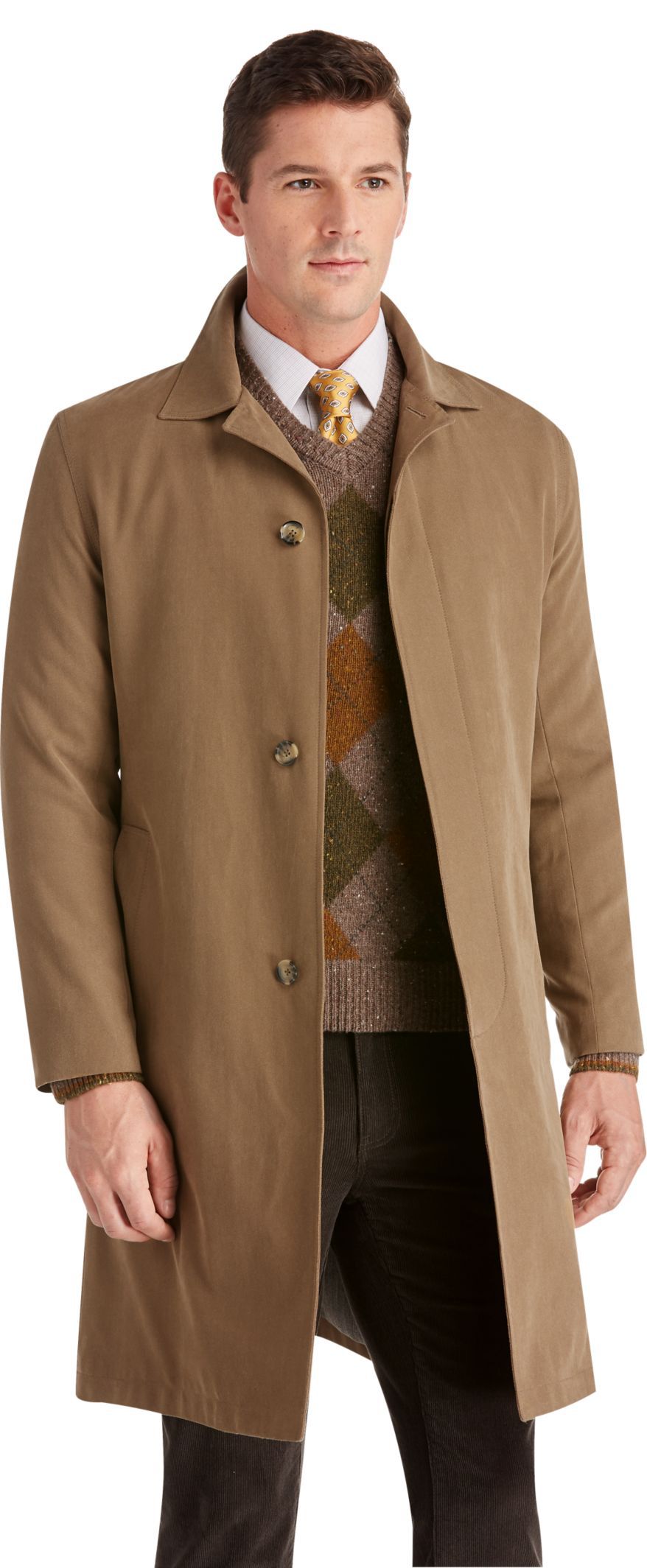 Executive Collection Traditional Fit 3/4 Length Twill Raincoat Big