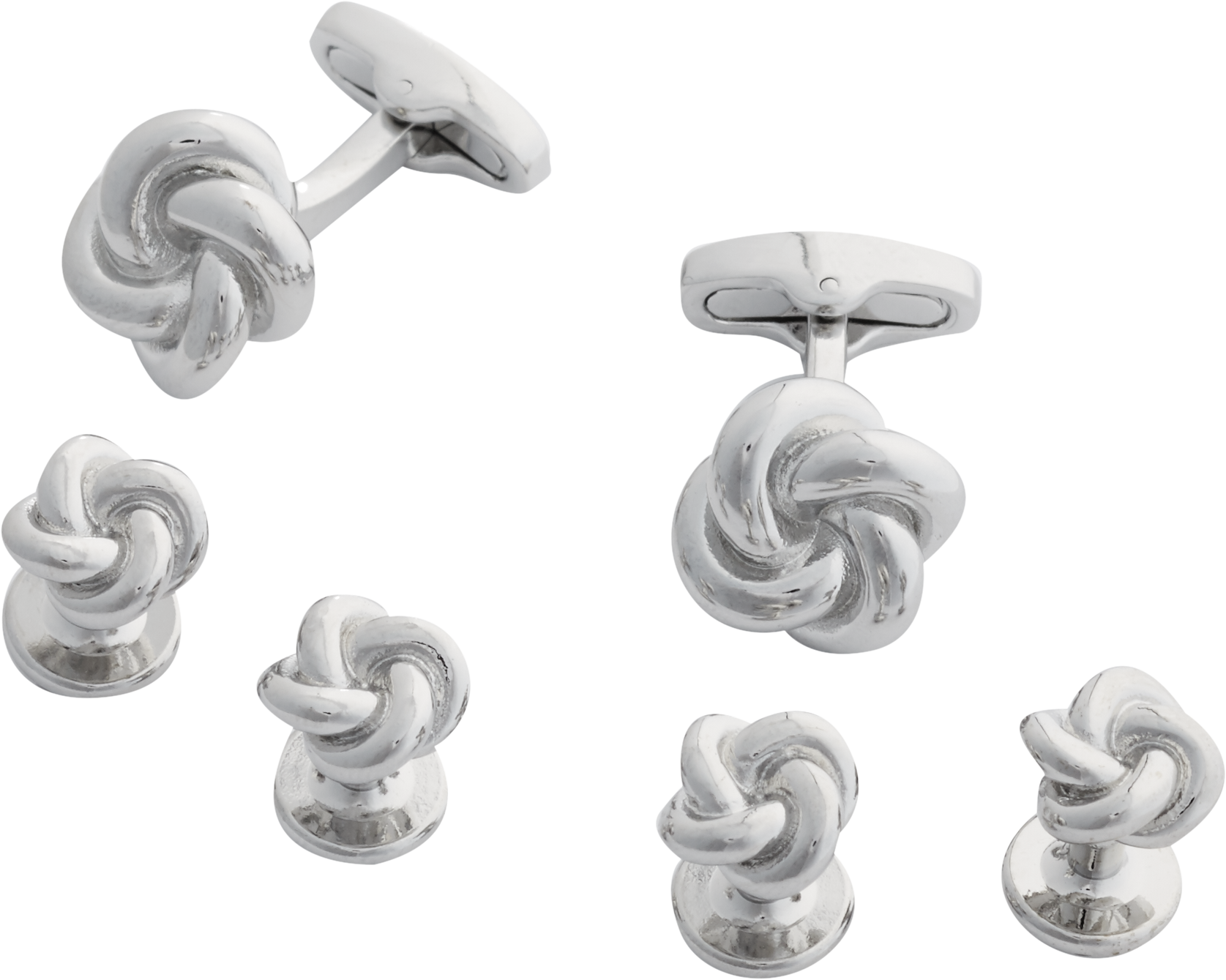 Jos.A.Bank Silver Knot Cufflinks & Studs Set All Accessories Jos A Bank