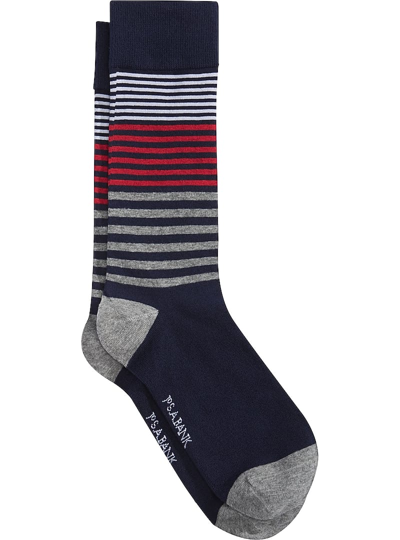 Jos. A. Bank Stripe Mid-Calf Socks - All Accessories | Jos A Bank