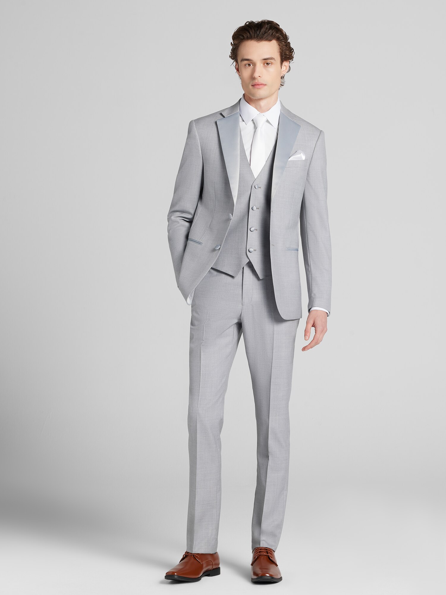 Joseph Abboud Light Gray Performance Wool Tuxedo