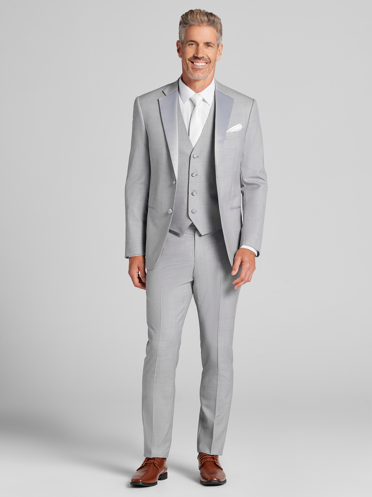 Joseph Abboud Light Gray Performance Wool Tuxedo