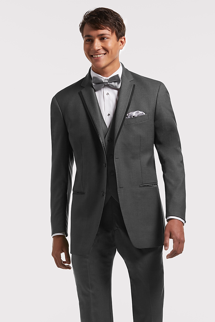 Calvin klein black satin 2024 edged notch lapel tuxedo