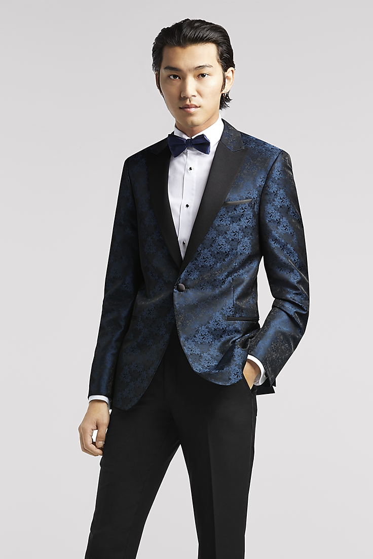 Awearness kenneth cole blue jacquard slim fit dinner jacket best sale