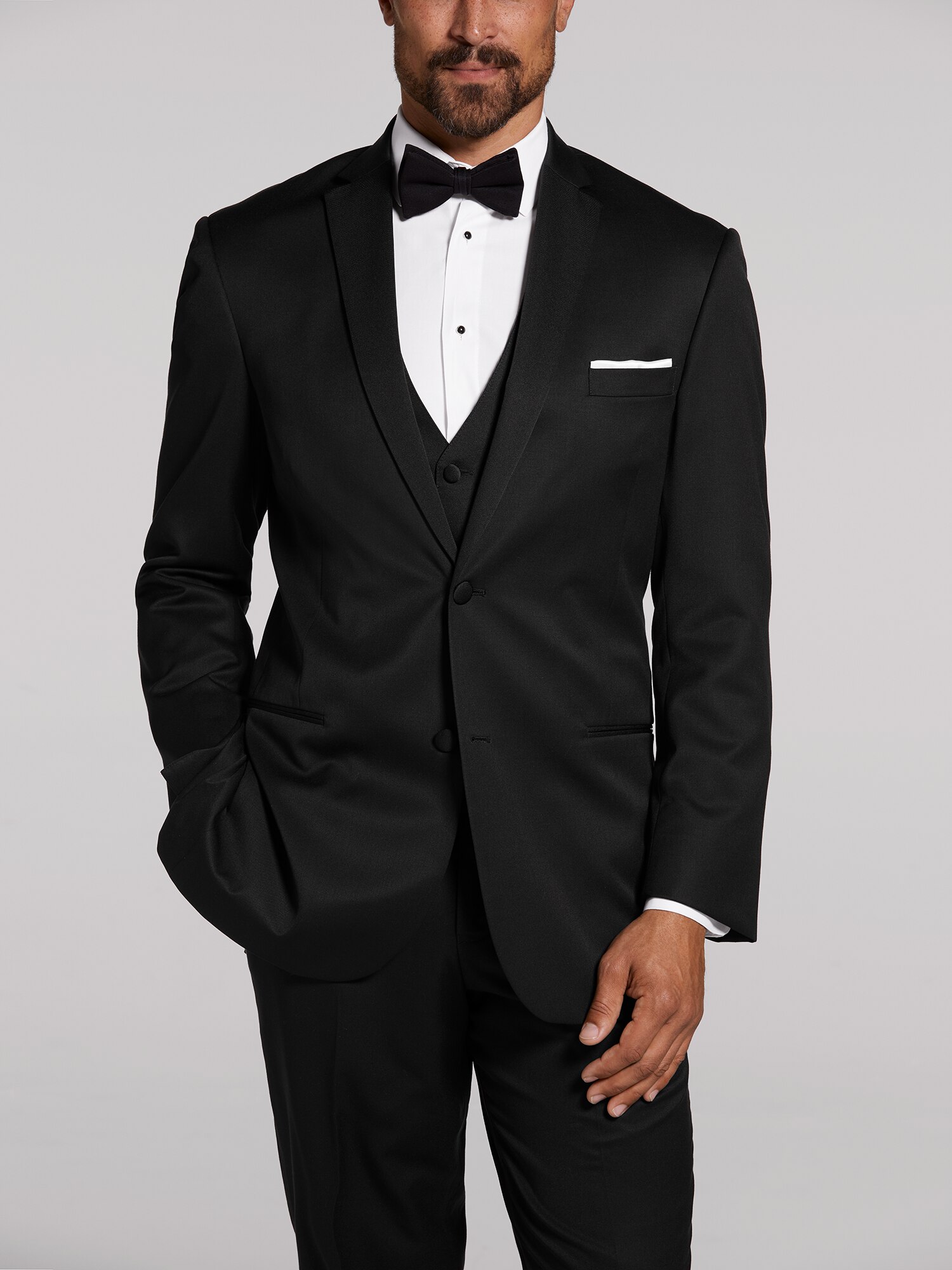 Pearl White & Black Slim Fit Tuxedo Pants – LITTLE BLACK TUX