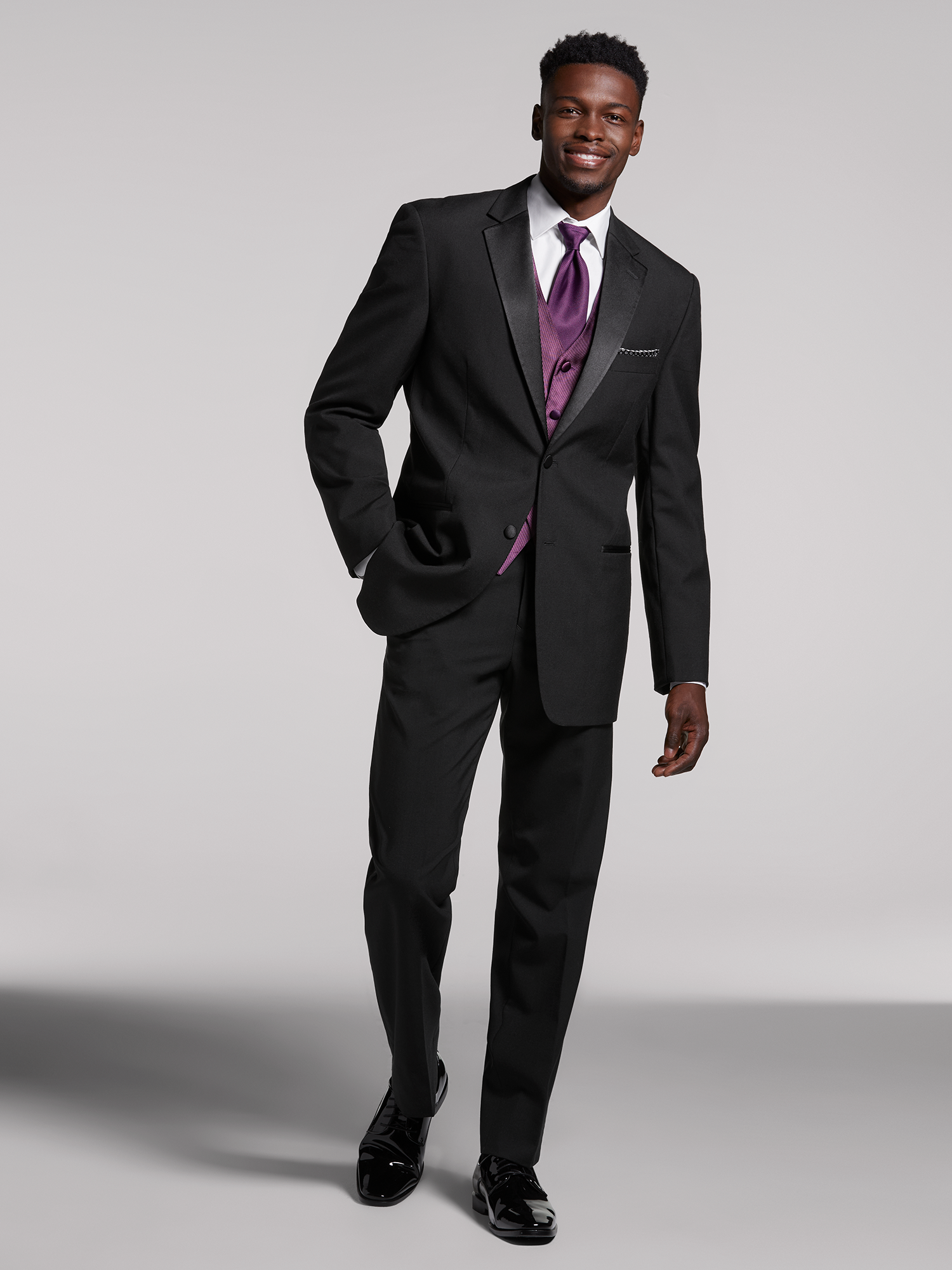 Black Notch Lapel Tux, Black by Vera Wang