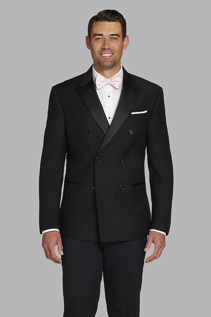 CALVINSUIT Men's Black Suits with Dense White Dots Slim Fit