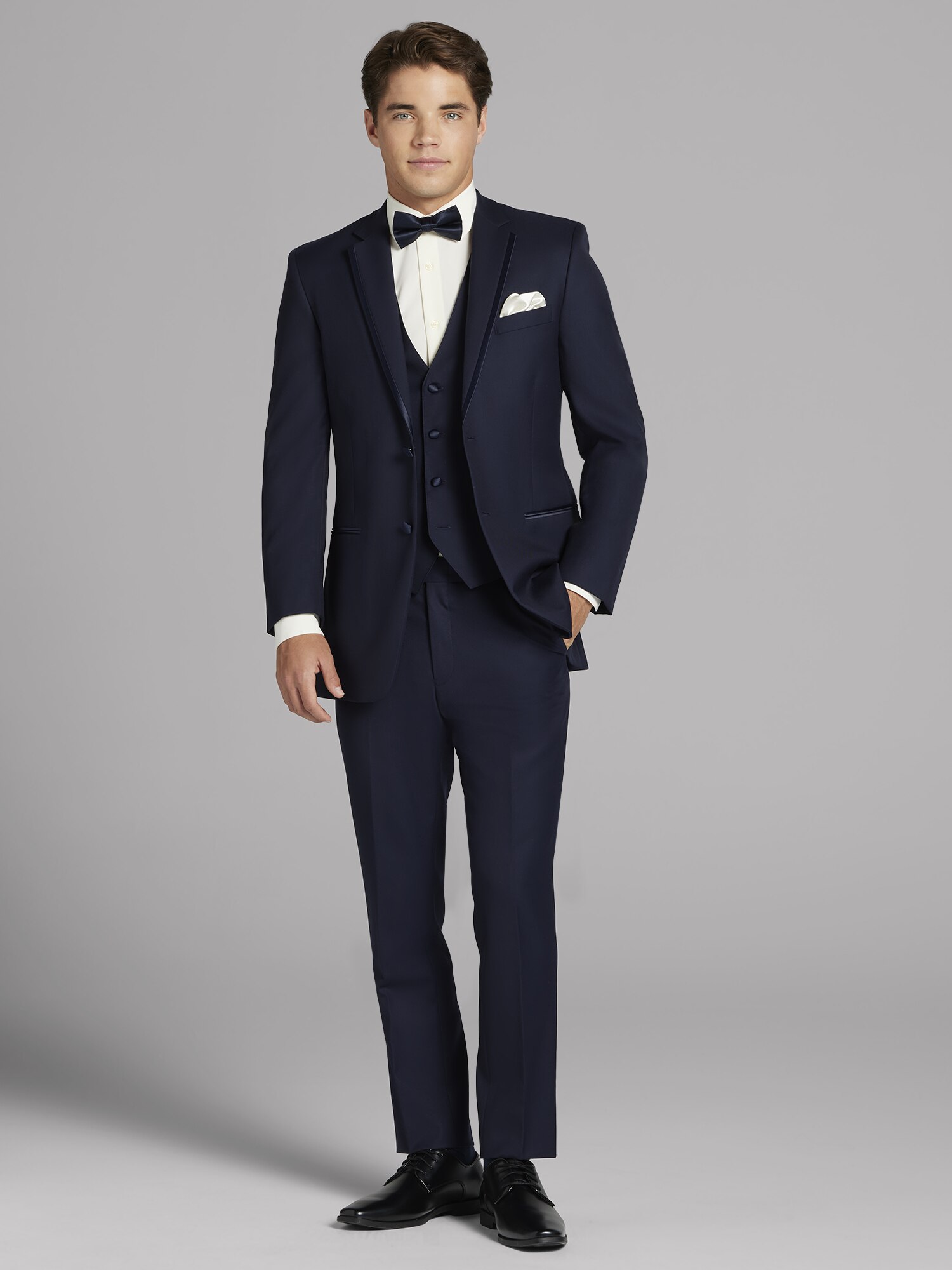 Joseph Abboud Navy Satin Edged Notch Lapel Tux