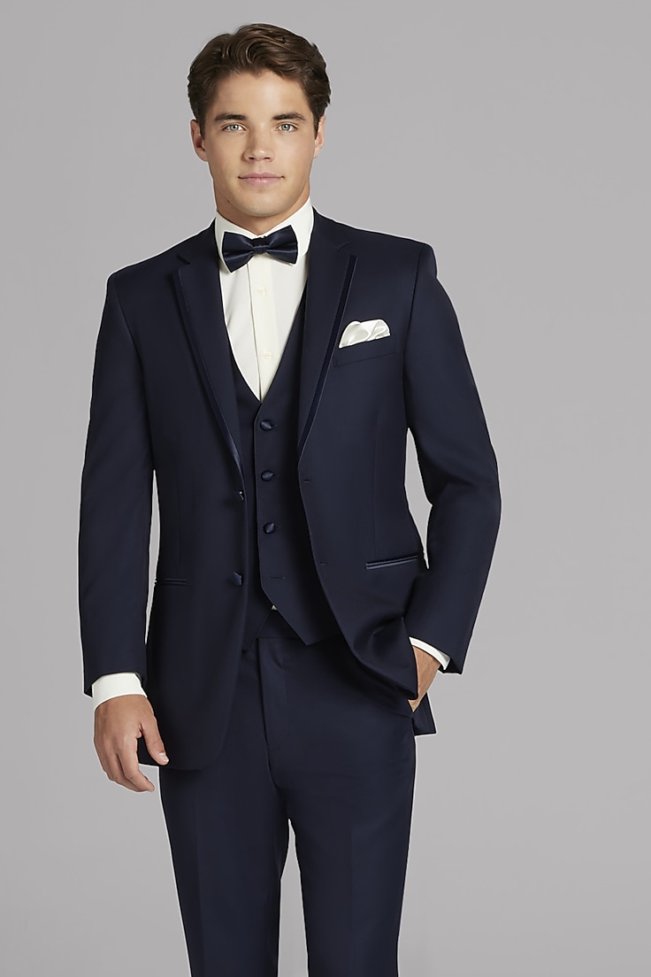 Joseph Abboud Navy Satin Edged Notch Lapel Tux