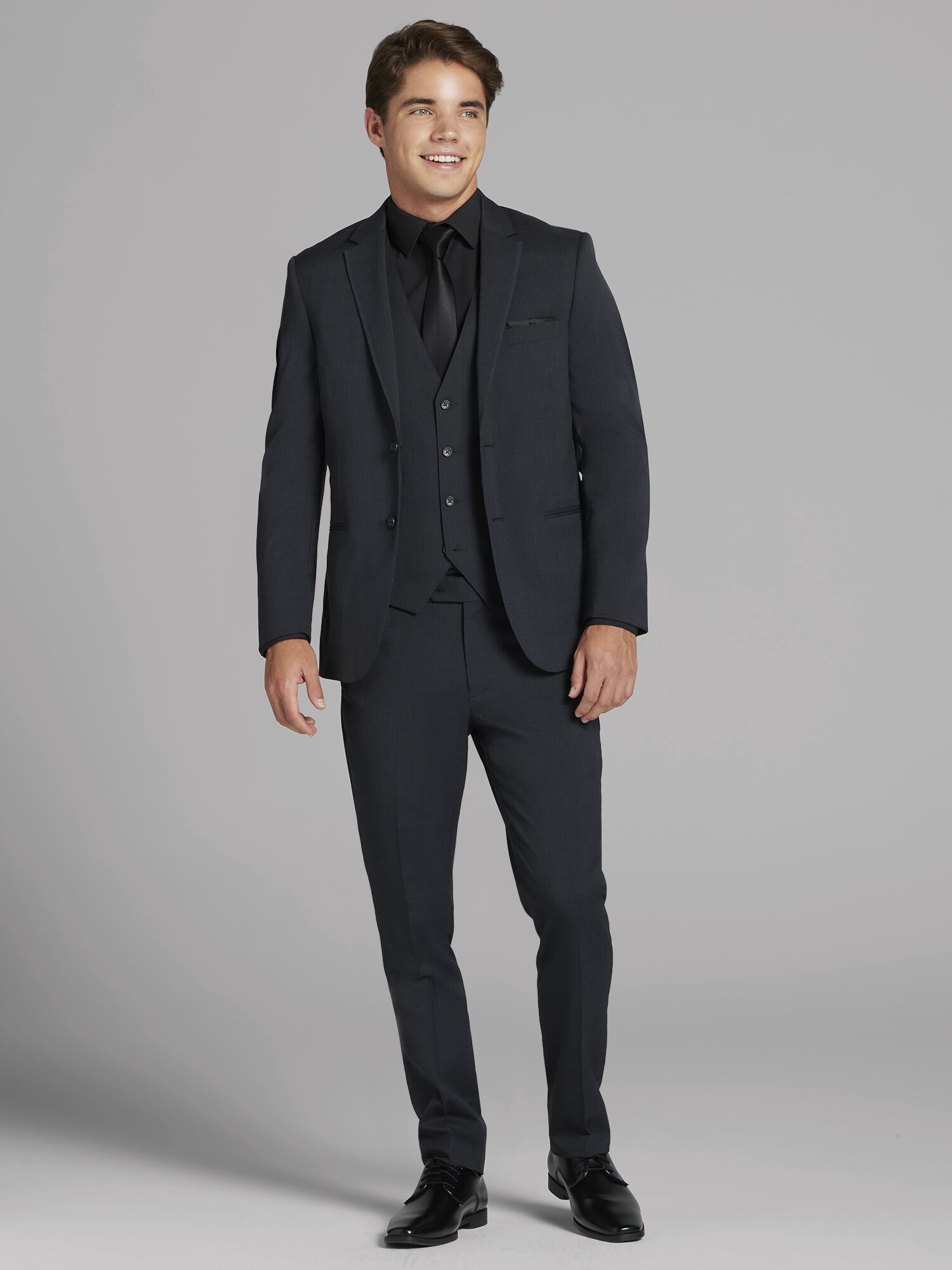 Calvin Klein Charcoal Gray Performance Wool Suit