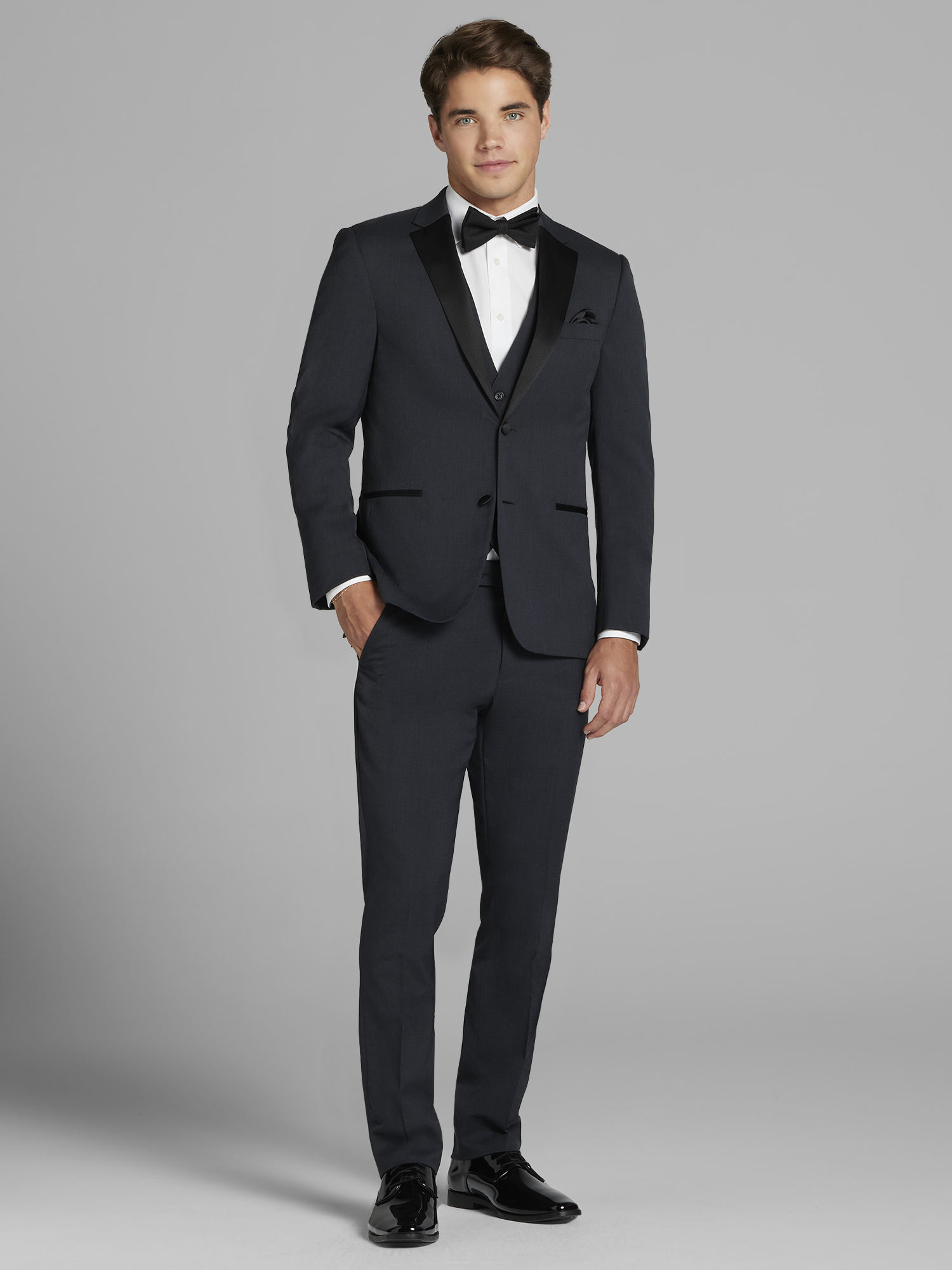 Calvin Klein Charcoal Gray Performance Wool Tux