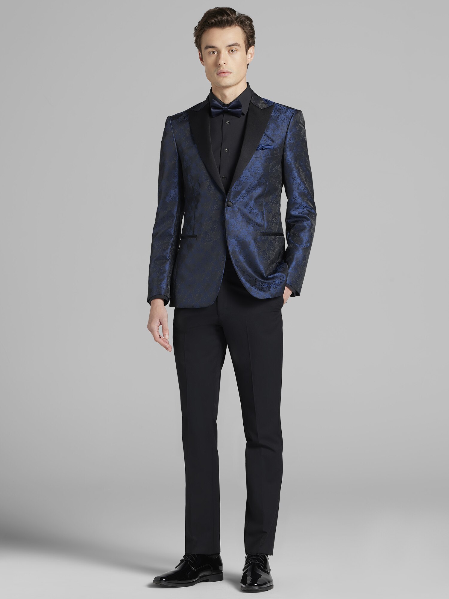 Egara Blue Jacquard Dinner Jacket Tux